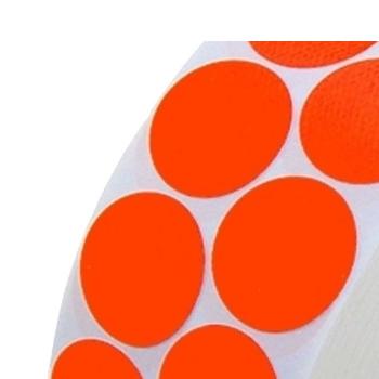 Fabric Adhesive dots, strong adhesive on one side, Ø 30mm, neon-orange